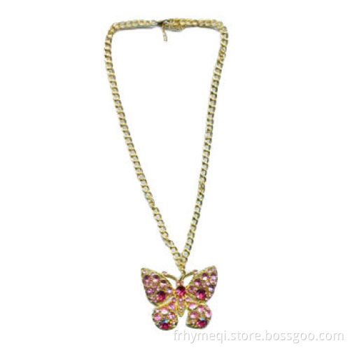 Butterfly Necklace with Swarovski Stone, OEM Orders Welcomed